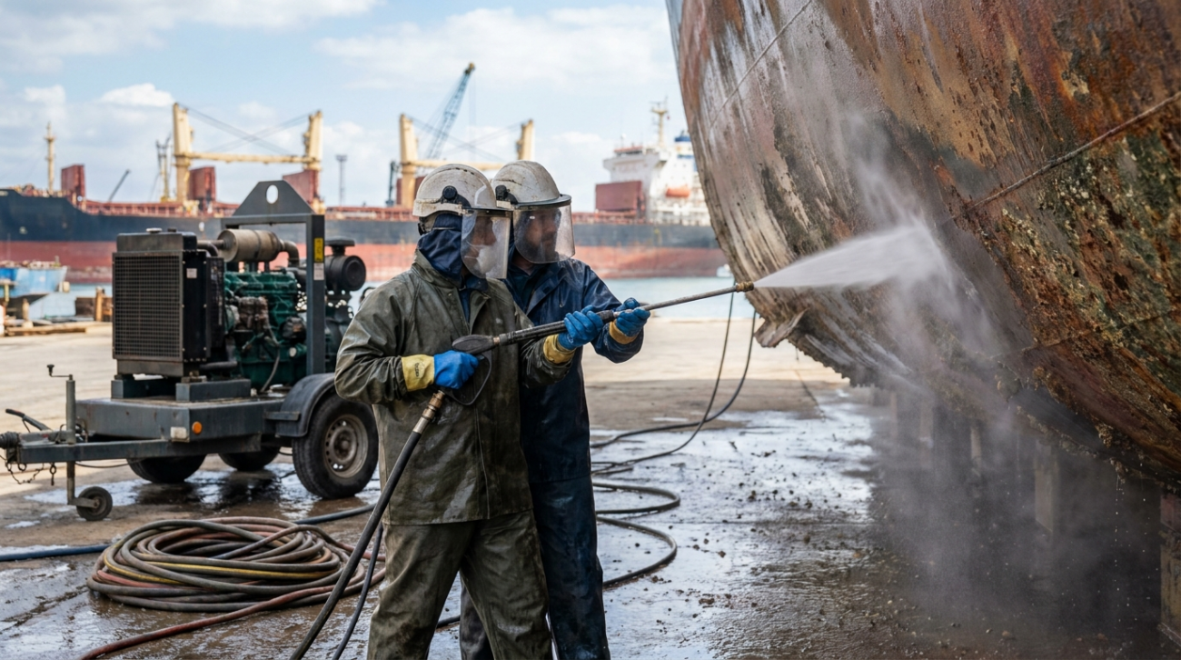 high pressure water jet cleaning