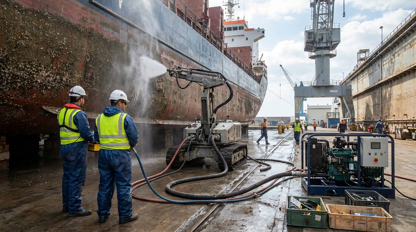 marine robotic hydroblasting system